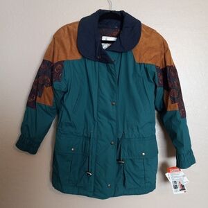 Vintage 80s London Fog Paisley Patchwork Eliza Mystic Sea Thinsulate Jacket